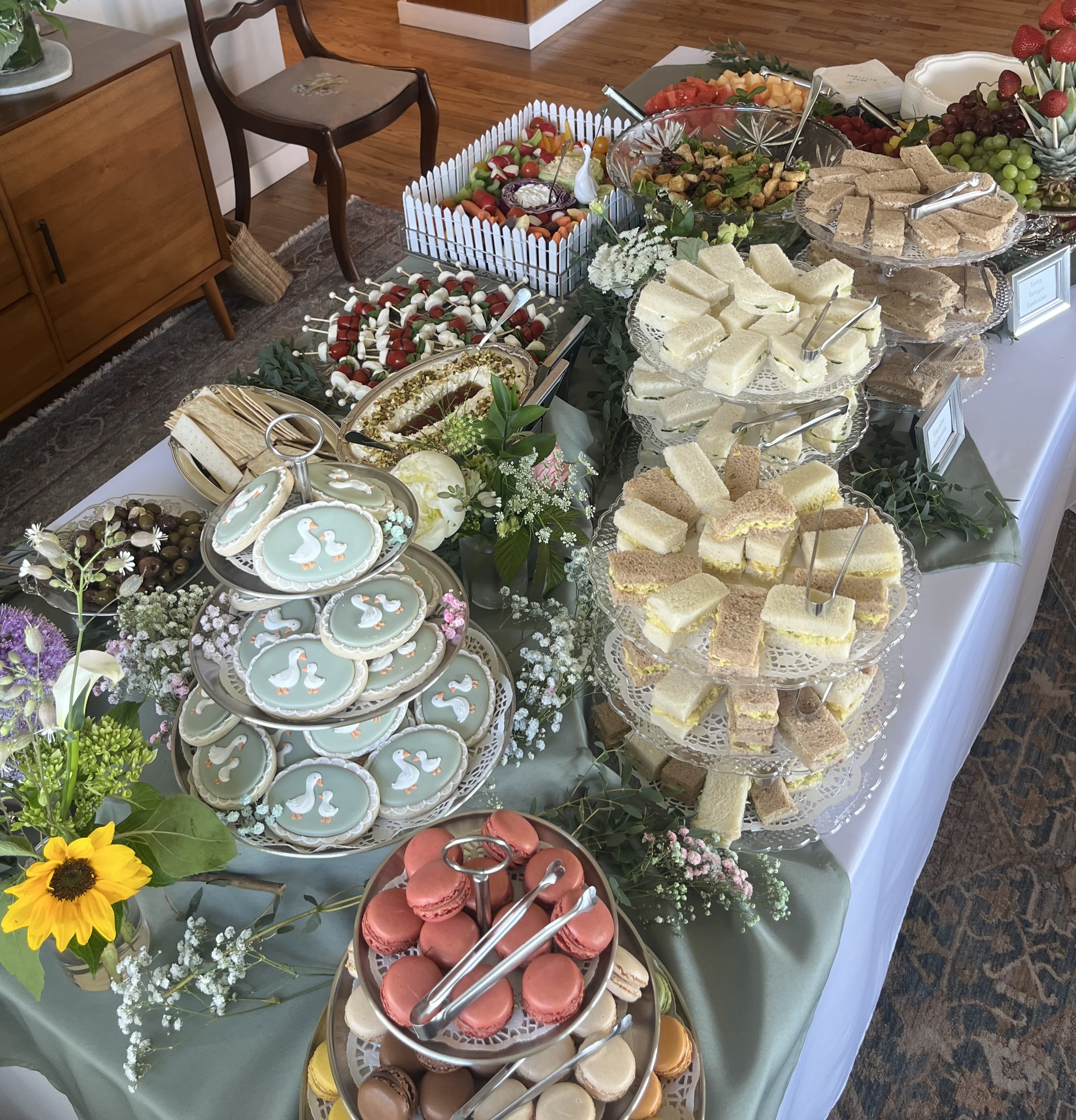 Baby shower display with decorative styling